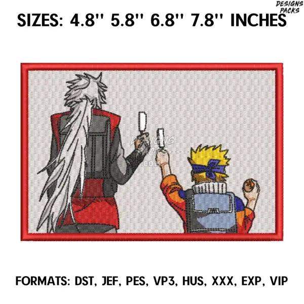 Naruto and Jiraya Embroidery Design File/ Naruto Anime Embroidery Design/ Machine  Design Pes Dst. Jiraya embroidery