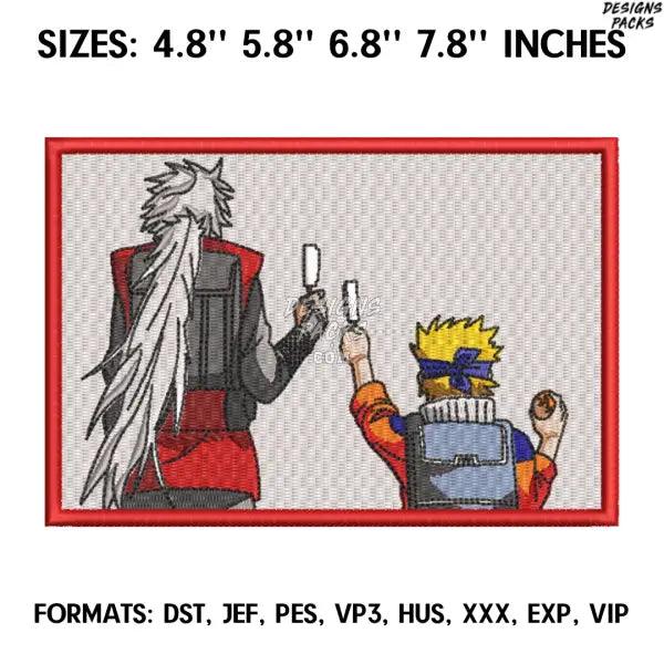 Naruto and Jiraya Embroidery Design File/ Naruto Anime Embroidery Design/ Machine  Design Pes Dst. Jiraya embroidery