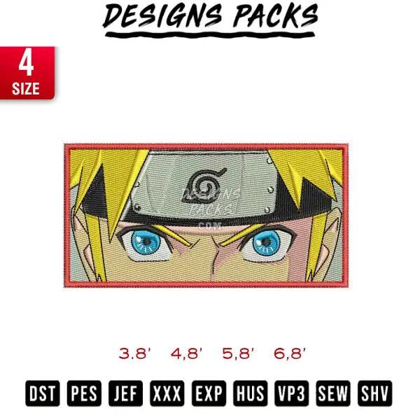 Naruto Blue eyes Rectangle Embroidery Design 