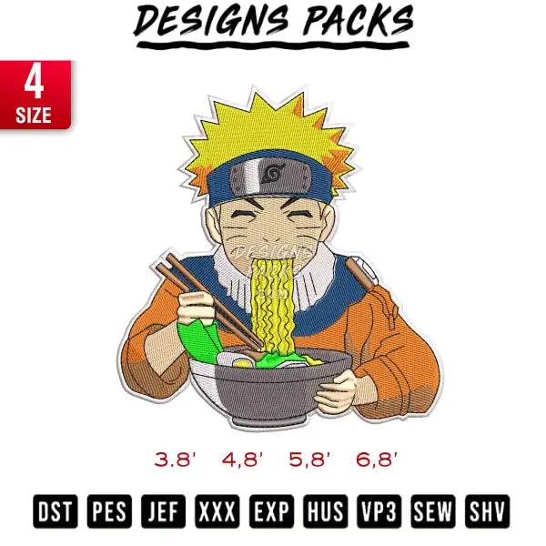 Naruto eat Ramen Embroidery Design 