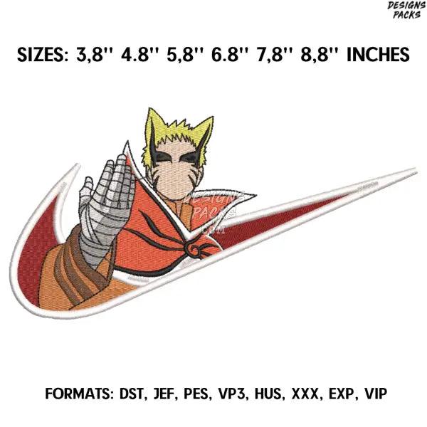 Naruto Embroidery Design File/ Naruto Anime Embroidery Design/ Machine  Design Pes Dst. Nike Baryon Mode embroidery