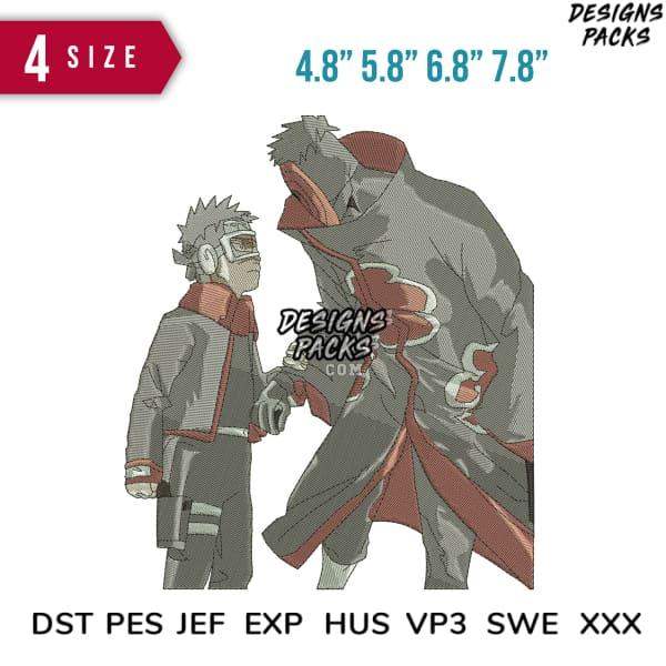 Anime character embroidery design in 4 sizes, DST PES JEF formats for instant download