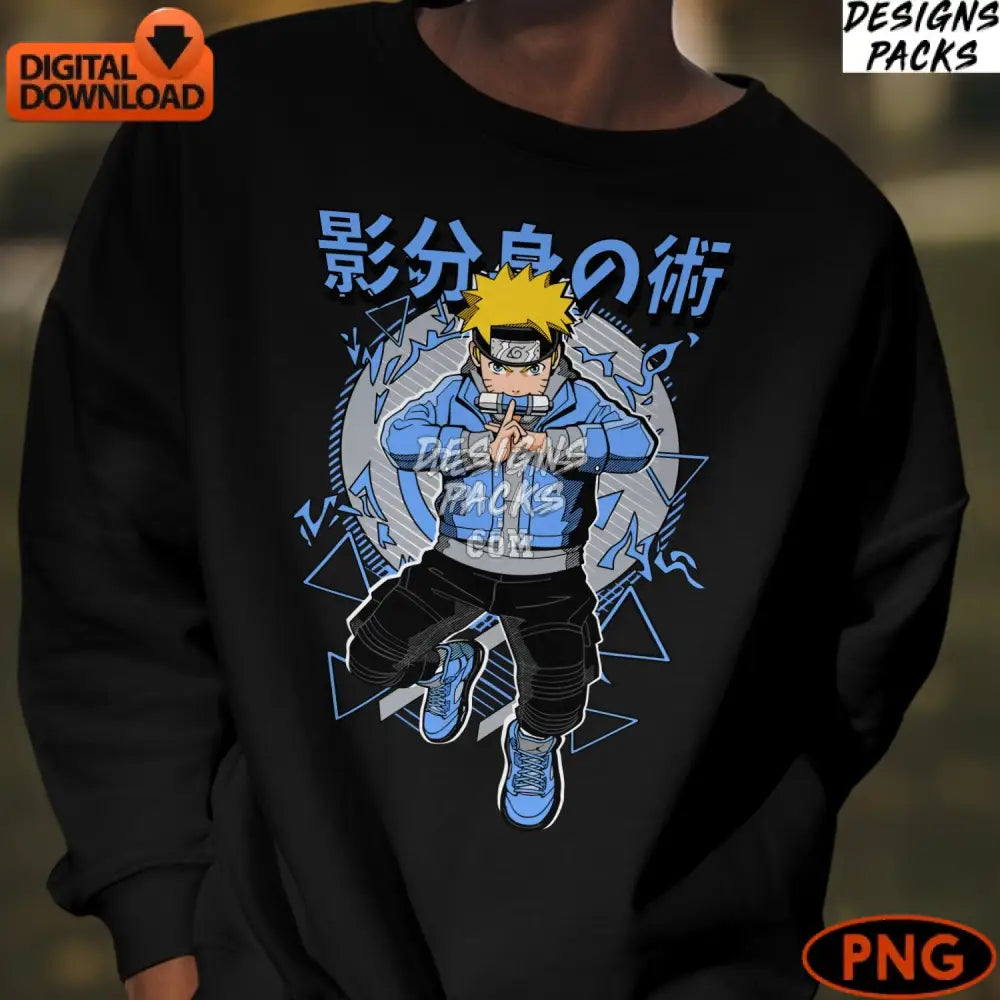 Naruto Uzumaki Digital Artwork Bold Colorful Manga Style Instant Download Png