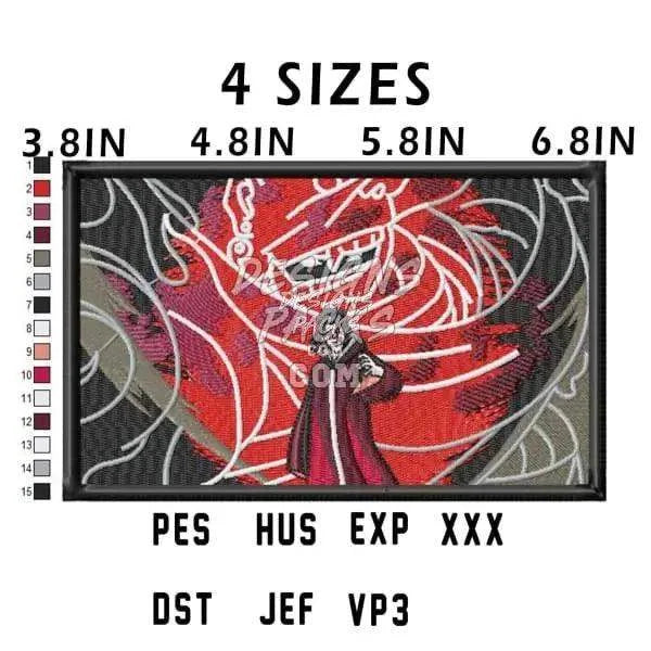 Itachi Uchiwa Anime Embroidery Design
