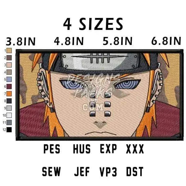 Pain Anime Embroidery Design