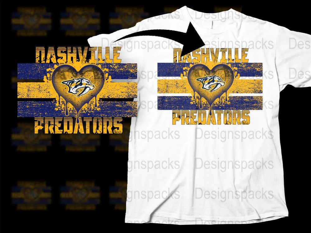 Nashville Predators T-Shirt, Vintage Distressed Look, NHL Sports Tee, Fan Apparel, Unisex Clothing