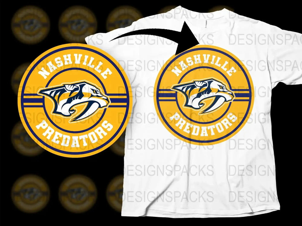 Nashville Predators Logo Yellow Graphic Png Digital Download