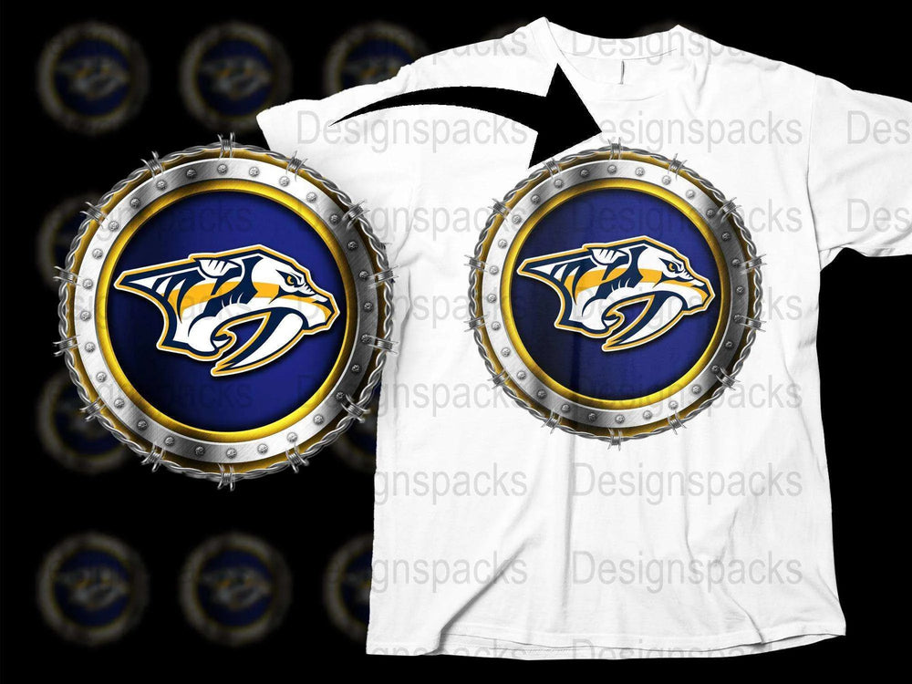 Nashville Predators Logo T-Shirt, Navy Blue Sports Tee, Unisex Hockey Fan Gear, Casual Round Neck Top Fashion