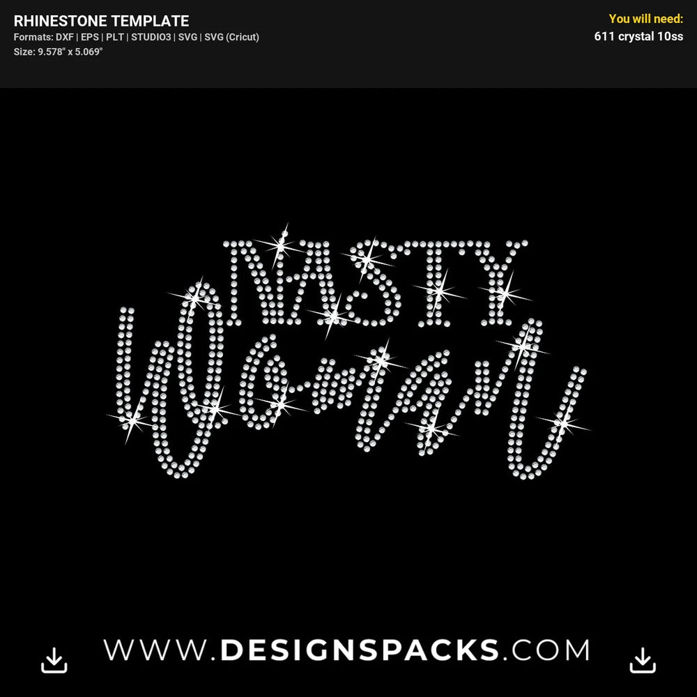 Nasty Woman Feminist Power Rhinestone Digital Template