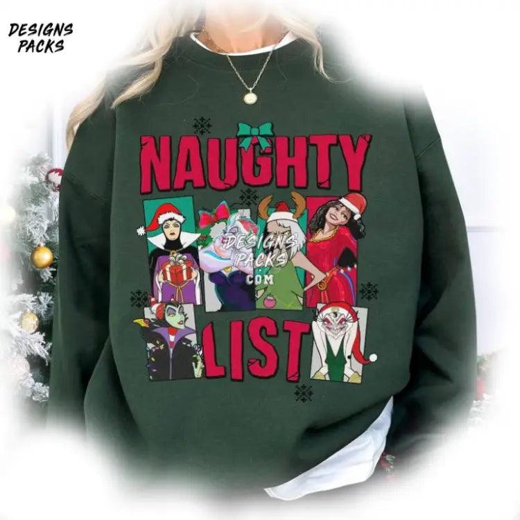 Naughty List Christmas Vacation Cartoon Villains Png Design