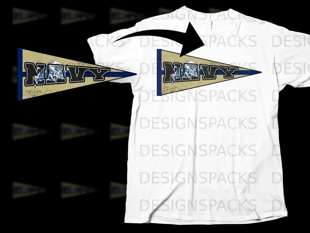 Navy Design Graphic Tee Shirt for Men and Women