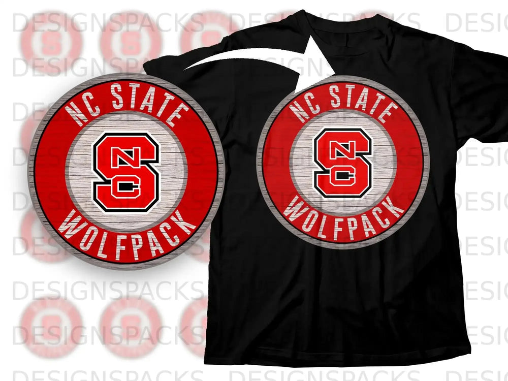 NC State Wolfpack Black Round Design Shirt