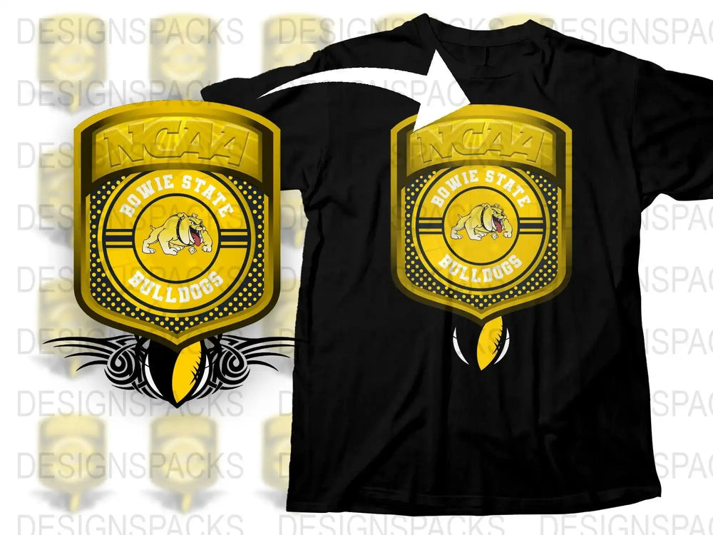 Bowie State Bulldogs T-Shirt, NCAA Fan Apparel, Yellow and Black Graphic Tee, College Sports Clothing, Unisex Fit