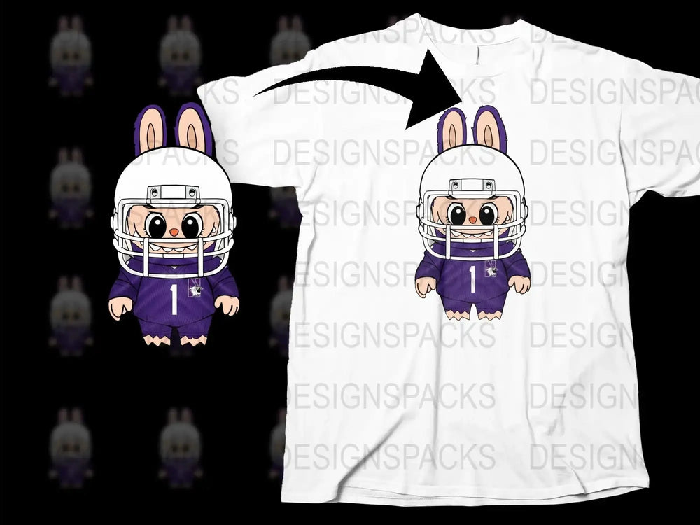 Cute Football Bunny Graphic T-Shirt, Funny Rabbit Sports Tee, Kids and Adult Sizes, Cartoon Animal Casual Wear