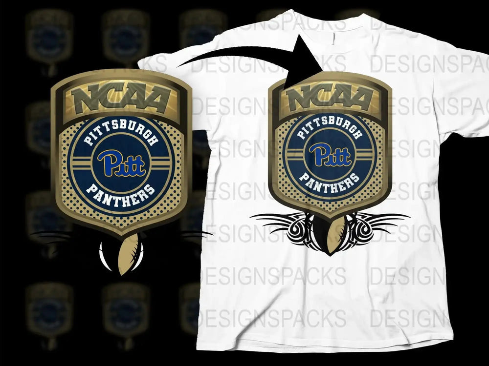 NCAA Pittsburgh Panthers Logo T-Shirt, College Sports Team Apparel, Graphic Tee