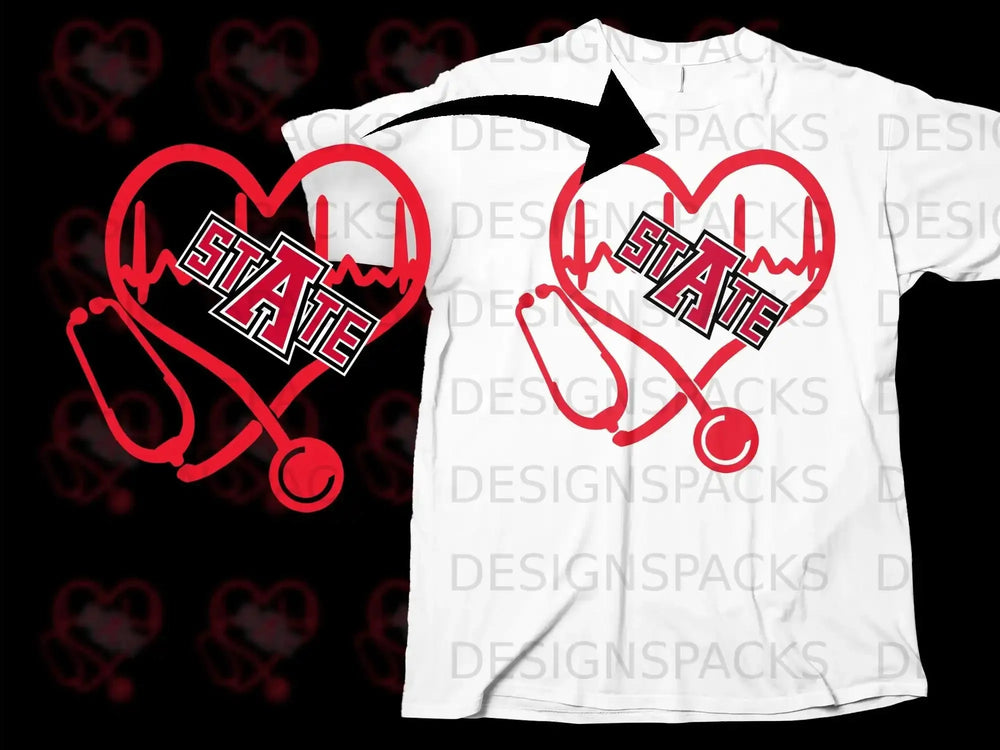 State A Heartbeat Stethoscope Design Custom T-shirt