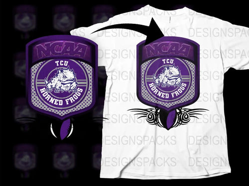 NCAA TCU Horned Frogs Logo T-Shirt, Purple College Sports Tee, Unisex Graphic Shirt