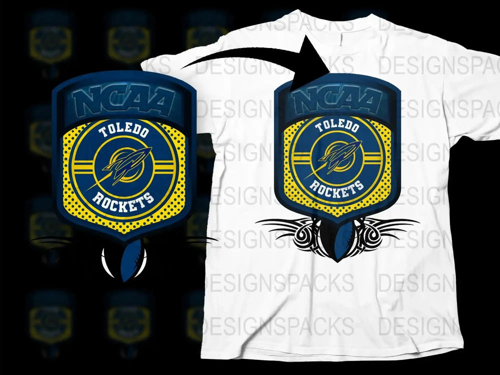 NCAA Toledo Rockets Team Logo T-Shirt and Foam Finger Set, Sports Fan Gear