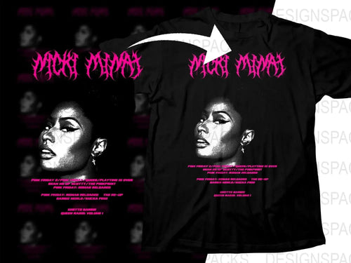 NCKI MINAJ Music Artist Streetwear Png Digital Download