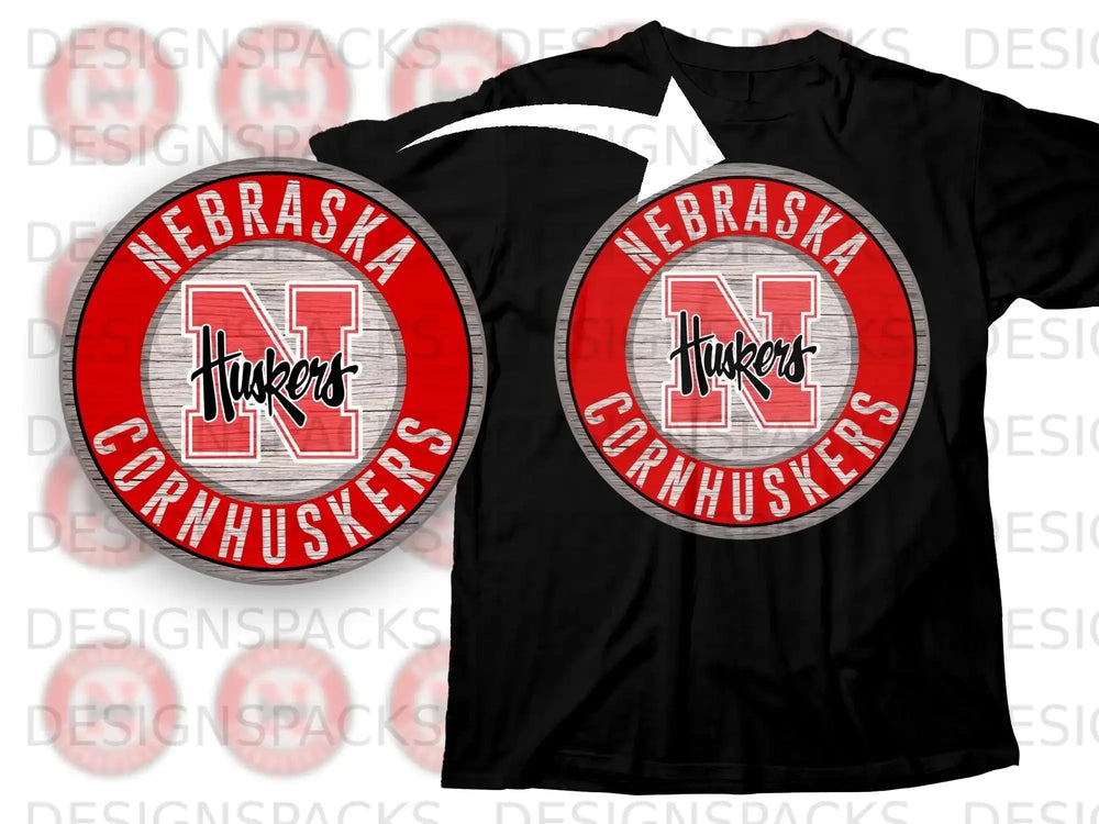 Nebraska Cornhuskers Huskers Round Logo T-Shirt