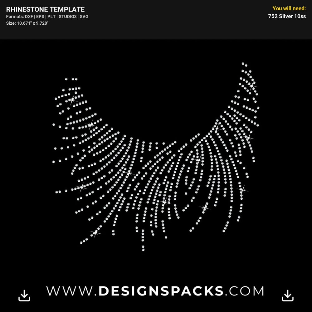 Necklace Neckline Rhinestone Digital Template