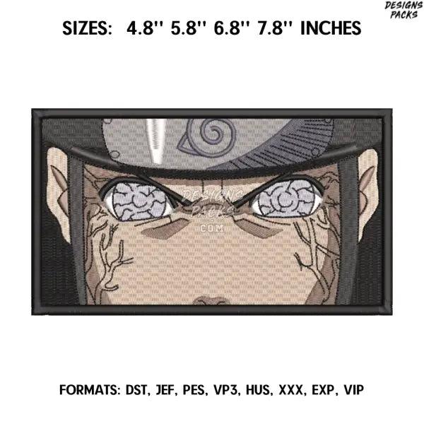 Neji Hyuga Eyes Embroidery Design File Pes, Anime design Naruto, Embroidery Pattern. Anime Naruto art, Anime Pes Design