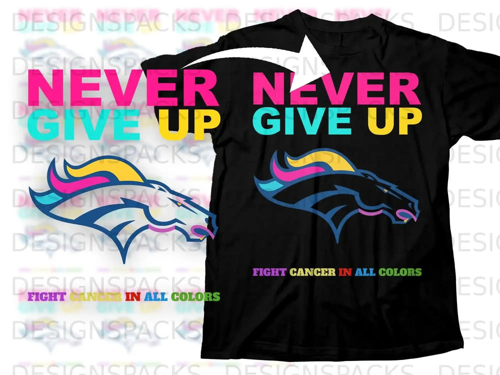 Never Give Up Fight Cancer In All Colors Animal Logo product type