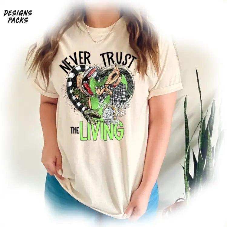 Never Trust The Living Halloween Skull Beetlejuice Png Design