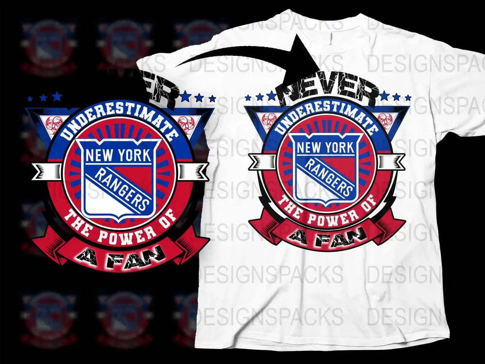 Never Underestimate the Power New York Rangers Png Digital Download