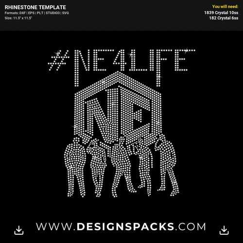 New Edition Silhouette Ne4Life Rhinestone Digital Template