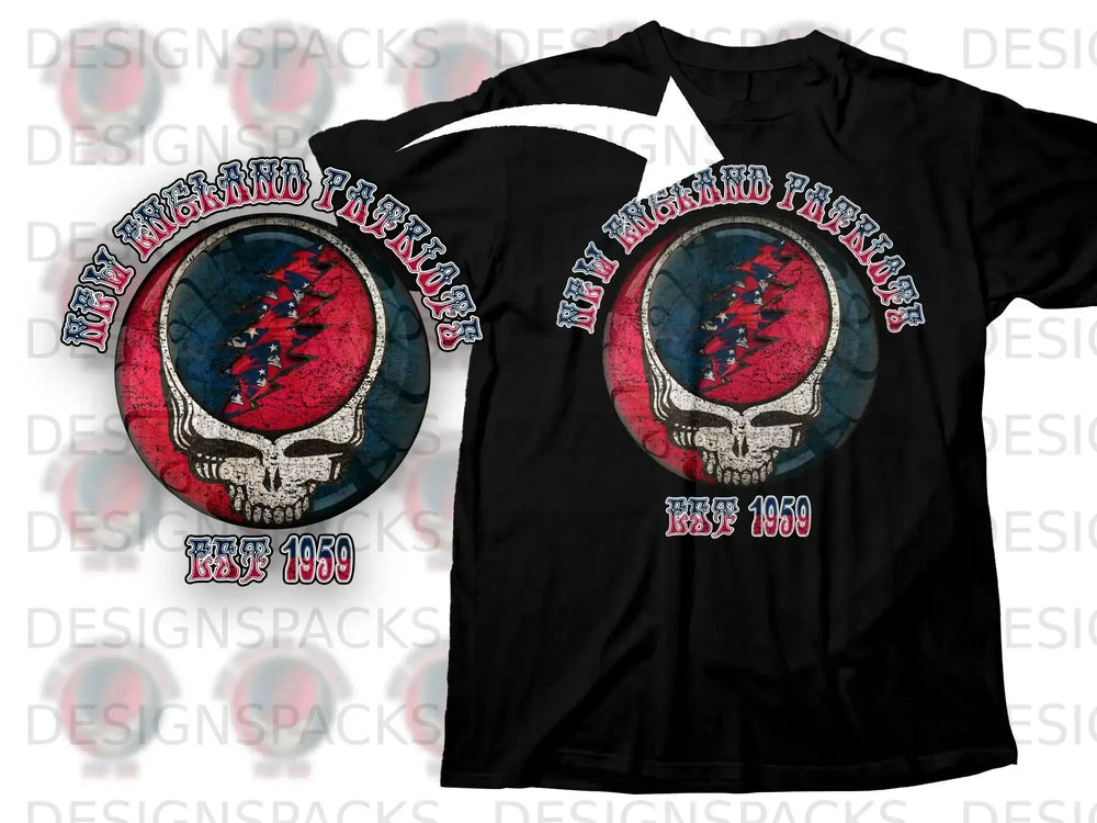 New England Patriots Est 1959 Skull T-Shirt