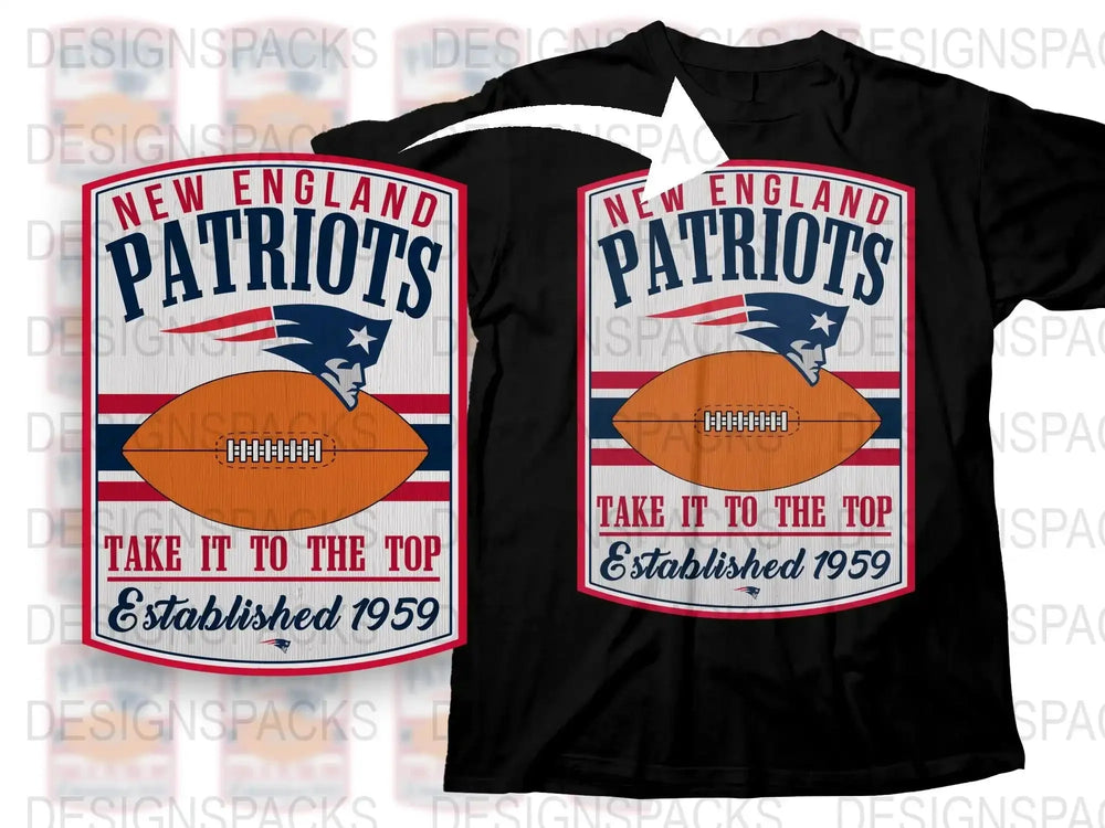 New England Patriots Vintage T-Shirt, Retro Football Graphic Tee, Established 1959, Men's Sports Apparel
