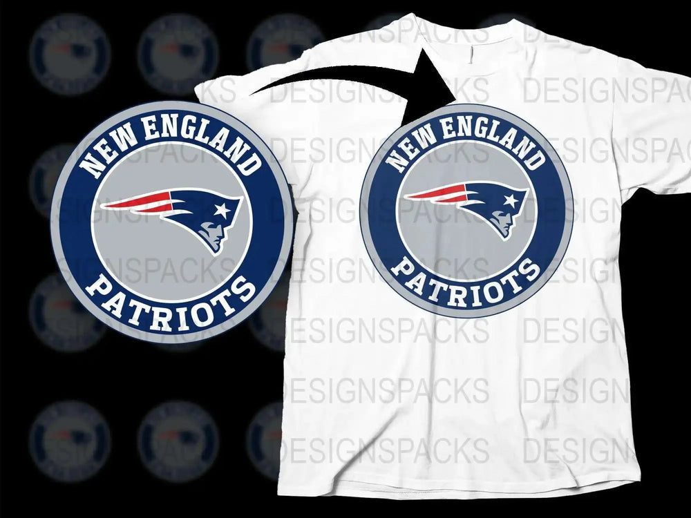 New England Patriots Logo T-Shirt, White Sports Fan Apparel, Football Team Tee, Casual Wear