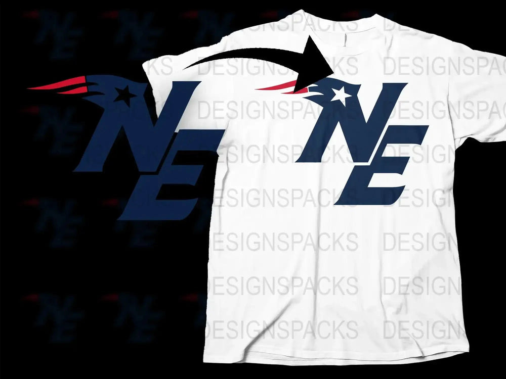Patriotic NE Star Graphic T-Shirt, Bold Letter Print, Casual American Theme Tee