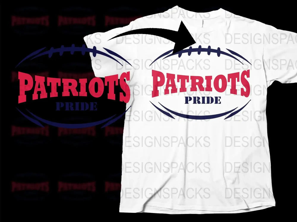 Patriots Pride Football Sports Fan T-Shirt, Game Day Graphic Tee, Supportive Sports Apparel for Fans