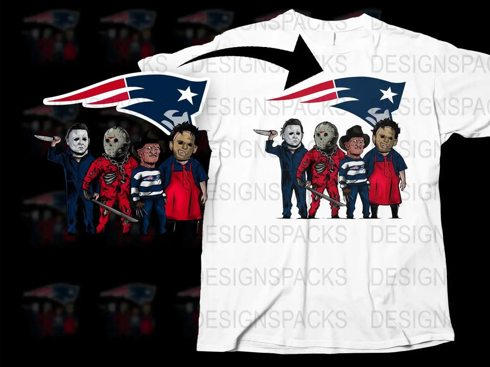 New England Patriots Slashers Horror Movie Fan Png Digital Download