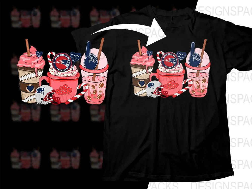 New England Patriots Valentine Drink Themed Png Digital Download