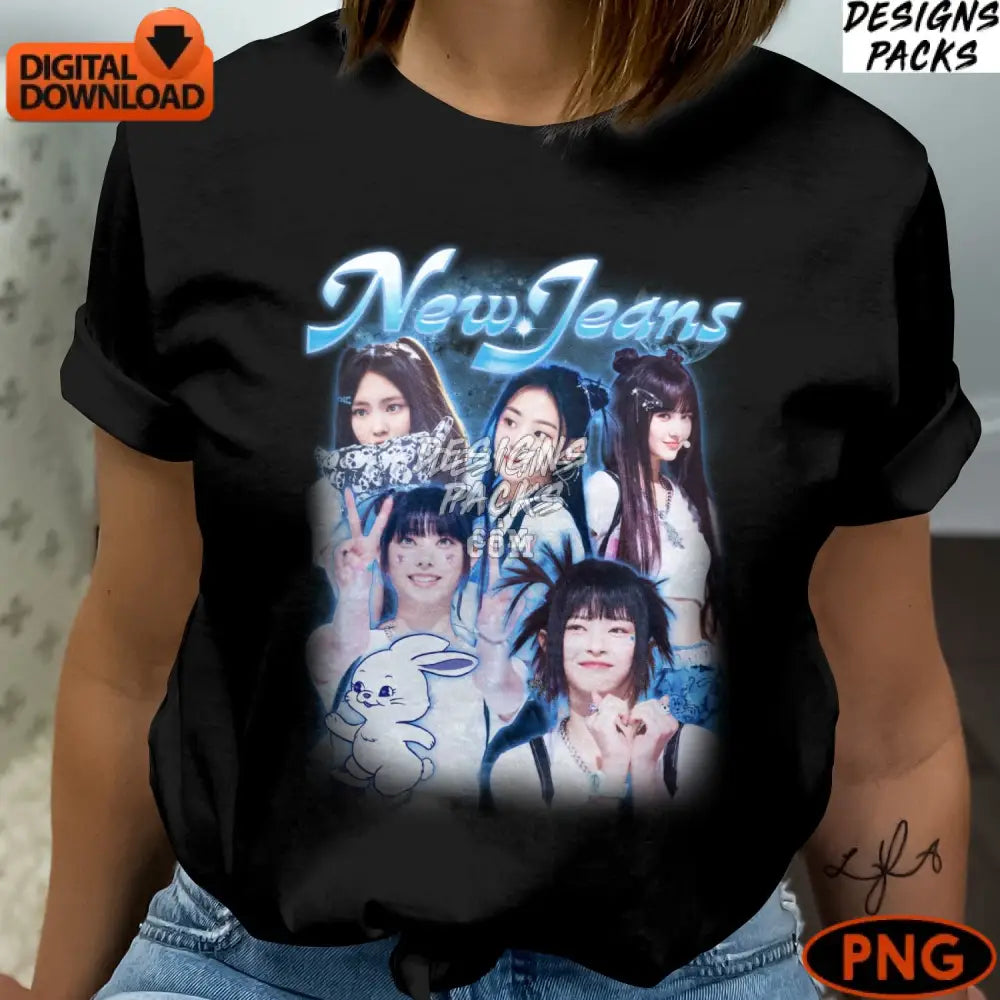 New Jeans Inspired Digital K-Pop Themed Print Instant Download Png File
