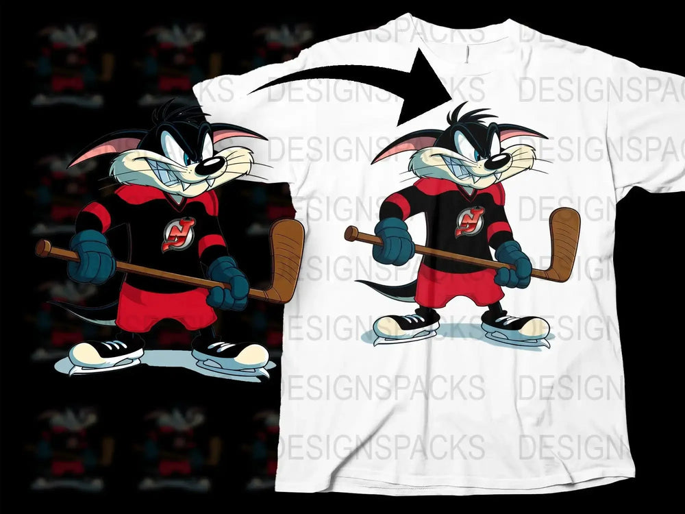 New Jersey Devils Graphic Cartoon Character Png Digital Download