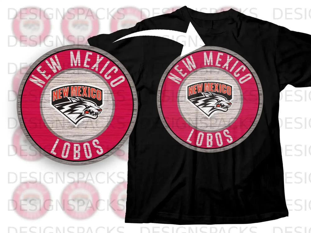 New Mexico Lobos Logo Graphic Black T-Shirt