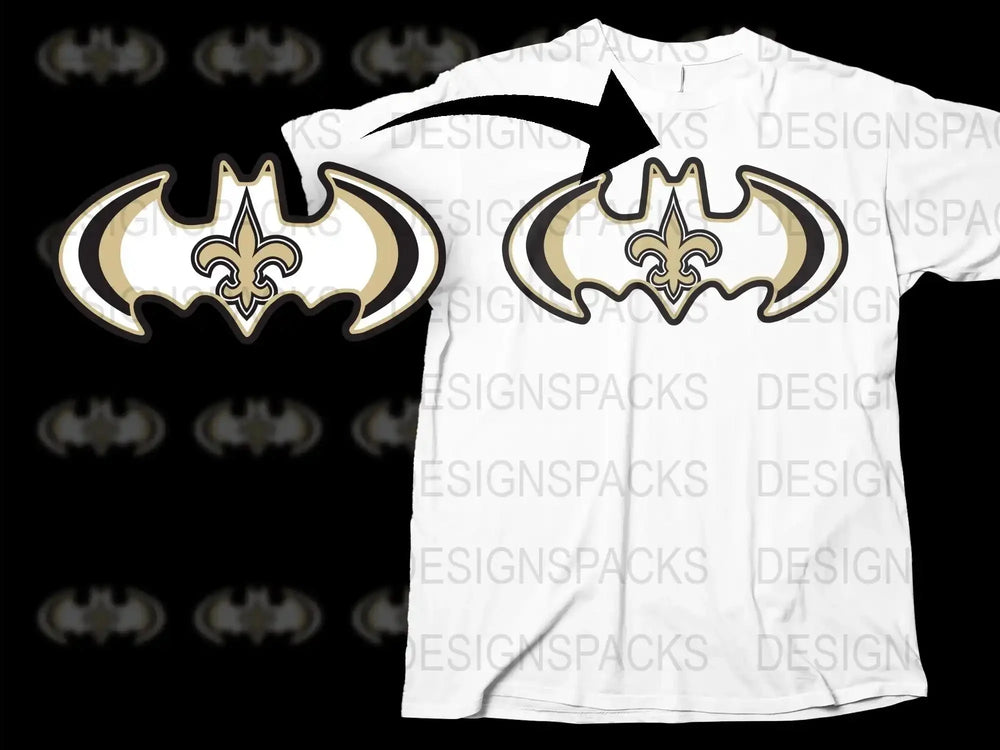 New Orleans Fleur-de-Lis T-Shirt, Black and Gold Logo, Sports Fan Apparel, Unisex Cotton Tee