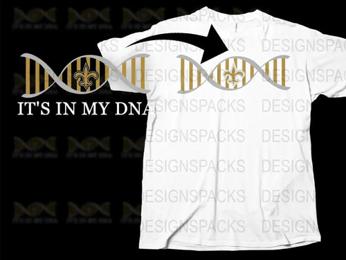New Orleans Football DNA Graphic T-Shirt, Black and Gold Fan Apparel, Unisex Sports Tee, Unique Gift Idea