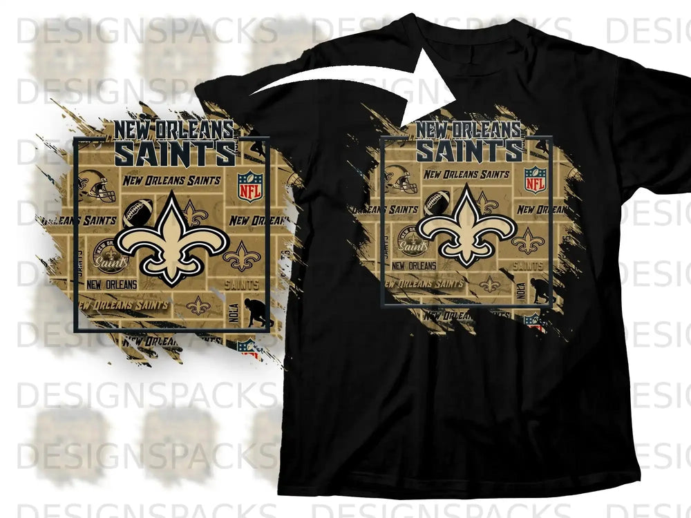 New Orleans Saints NFL Logo Graphic Design T-Shirt