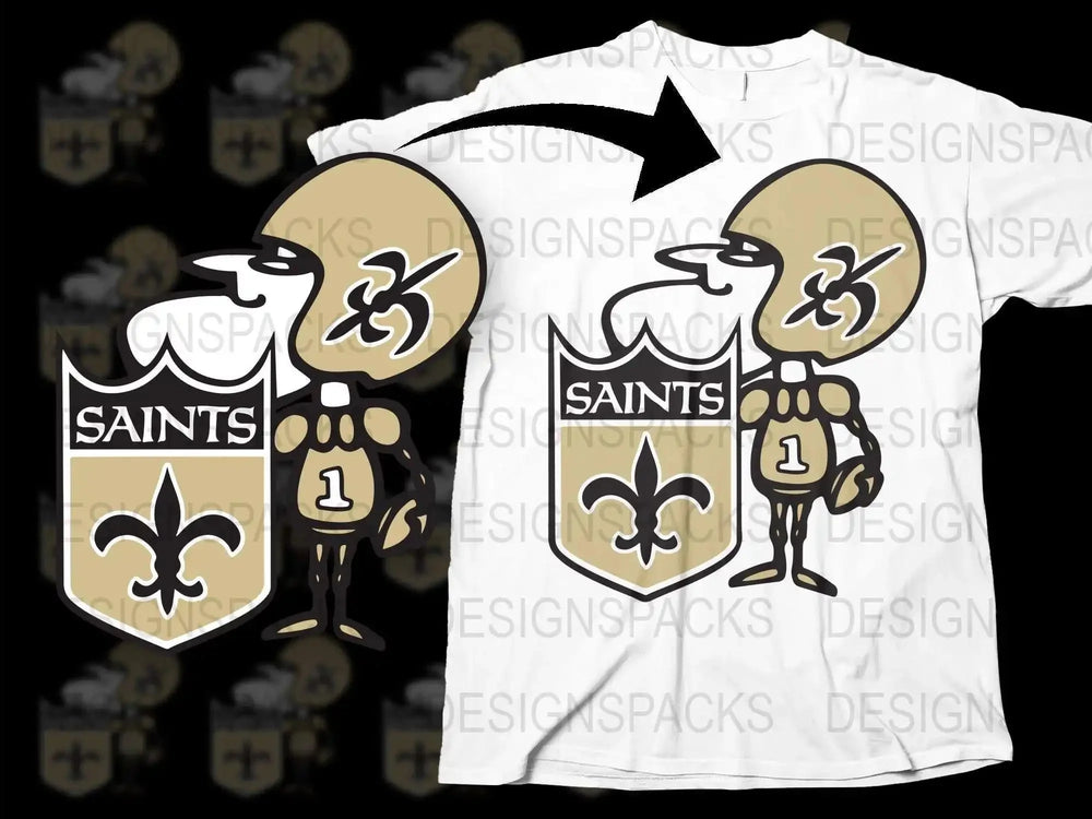 New Orleans Saints Inspired Cartoon Skeleton T-Shirt, Funny Football Fan Apparel