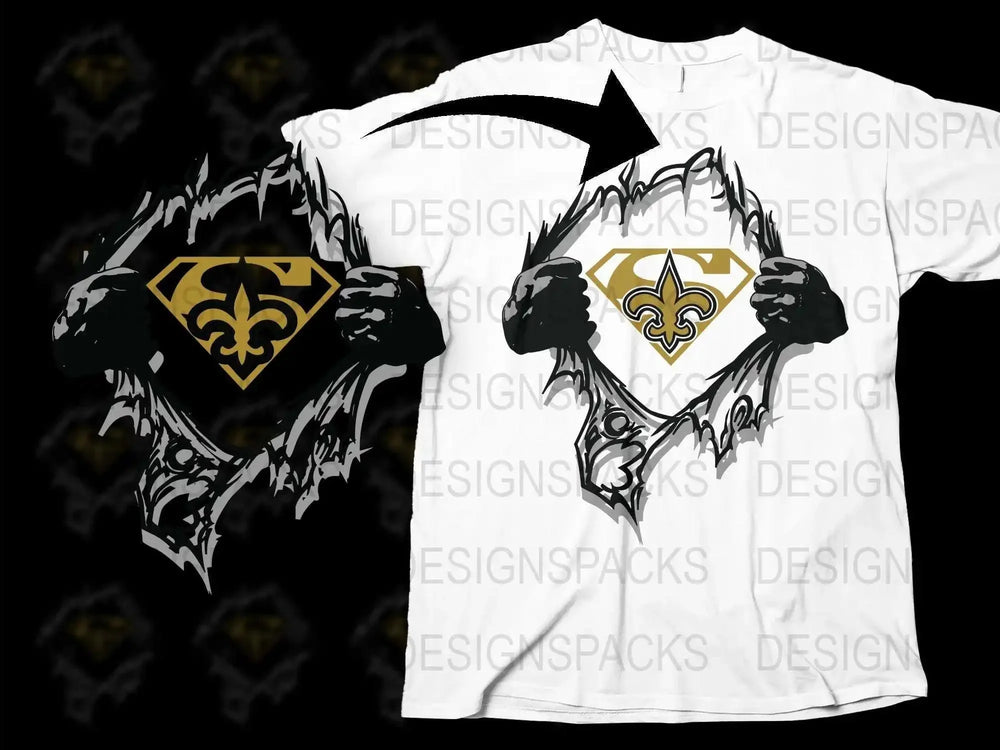 New Orleans Football Team Logo T-Shirt, Black and Gold Graphic Tee, Sports Fan Apparel, Unisex Fashion Top