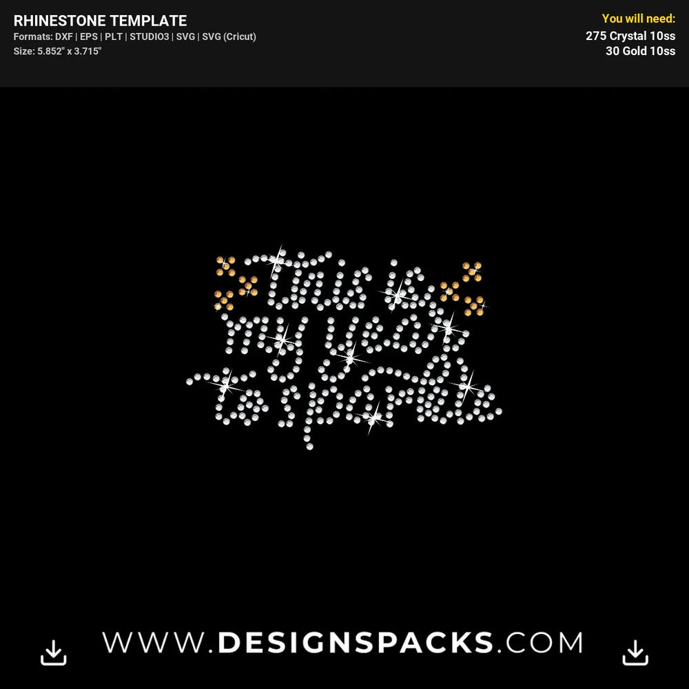 New Year To Sparkle Celebration Rhinestone Digital Template