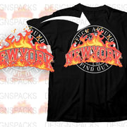 New York Fire Graphic Design Novelty Fashion Png Digital Download