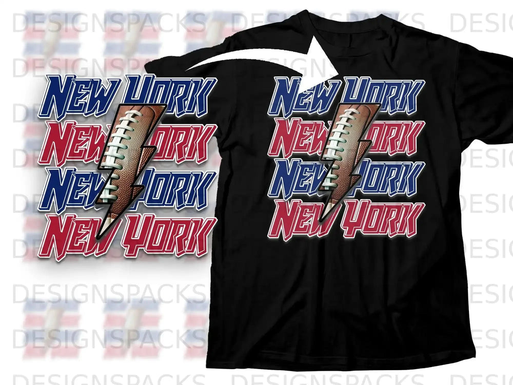 New York Football Graphic Design T-Shirt