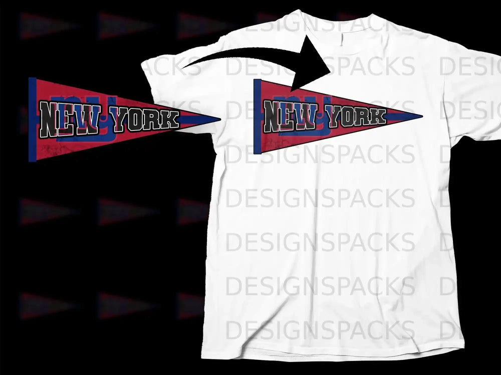 New York Pennant Design Graphic White Tee