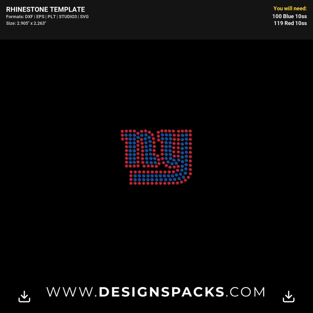 New York Giants Fueled By Haters Rhinestone Digital Template
